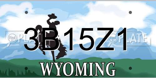 3B15Z1 Wyoming License Plate
