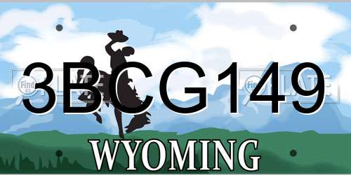 3BCG149 Wyoming License Plate