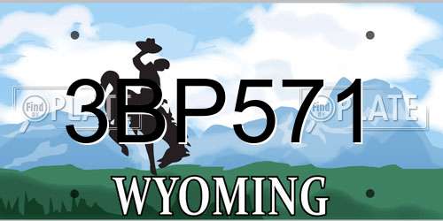 3BP571 Wyoming License Plate