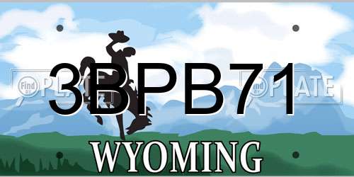 3BPB71 Wyoming License Plate