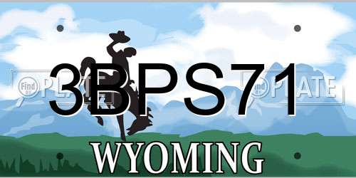 3BPS71 Wyoming License Plate