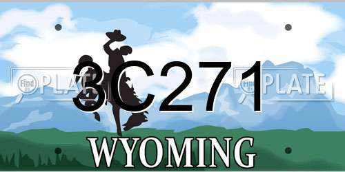 3C271 Wyoming License Plate