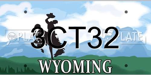3CT32 Wyoming License Plate