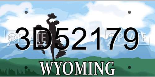 3D52179 Wyoming License Plate