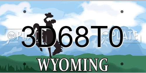 3D68T0 Wyoming License Plate