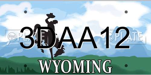 3DAA12 Wyoming License Plate