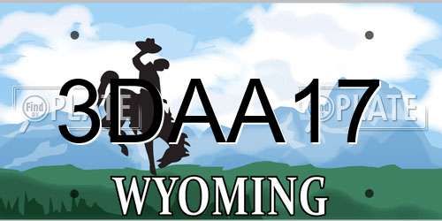 3DAA17 Wyoming License Plate