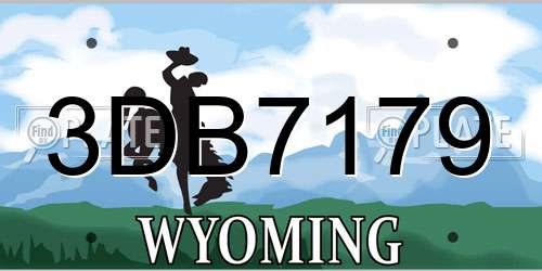 3DB7179 Wyoming License Plate