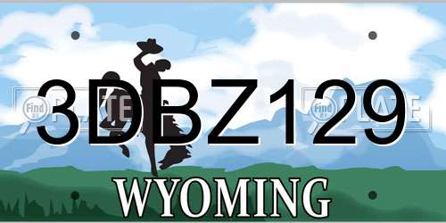 3DBZ129 Wyoming License Plate