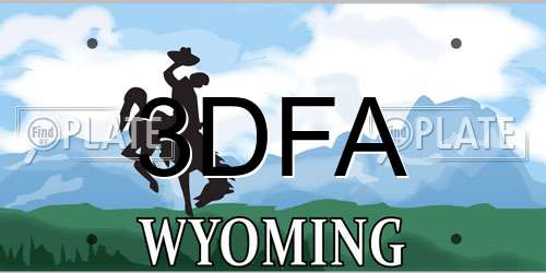 3DFA Wyoming License Plate