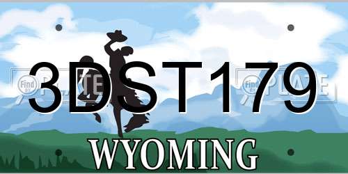 3DST179 Wyoming License Plate