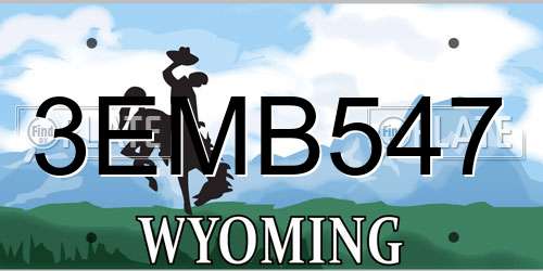 3EMB547 Wyoming License Plate