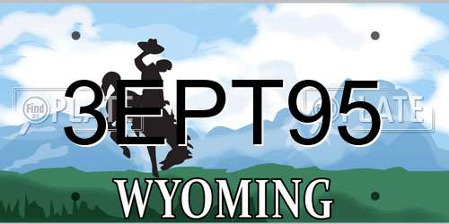3EPT95 Wyoming License Plate