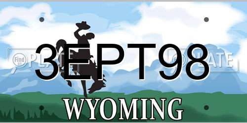 3EPT98 Wyoming License Plate