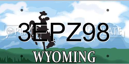 3EPZ98 Wyoming License Plate