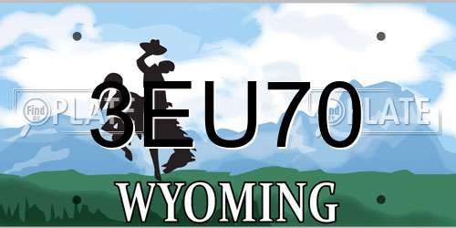 3EU70 Wyoming License Plate