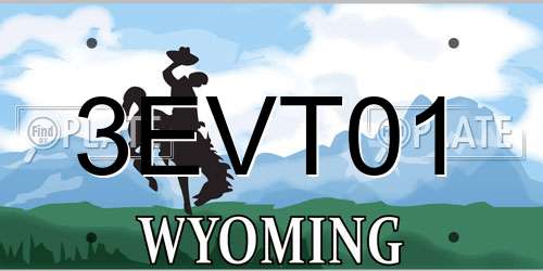 3EVT01 Wyoming License Plate