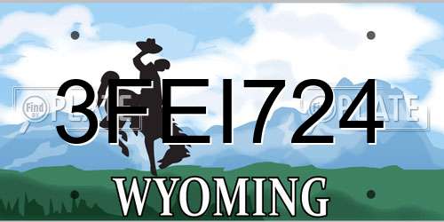3FEI724 Wyoming License Plate