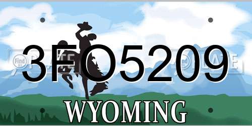 3FO5209 Wyoming License Plate
