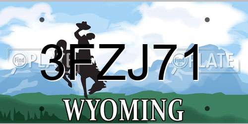 3FZJ71 Wyoming License Plate