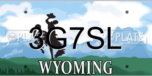3G7SL Wyoming License Plate