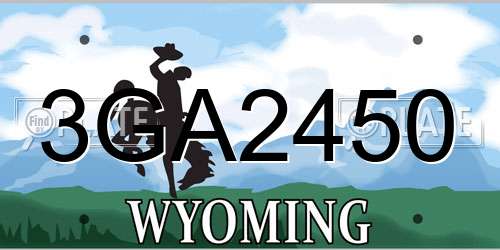 3GA2450 Wyoming License Plate