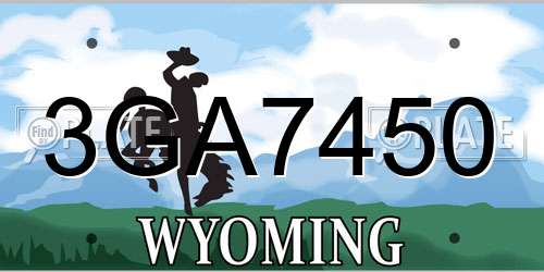 3GA7450 Wyoming License Plate
