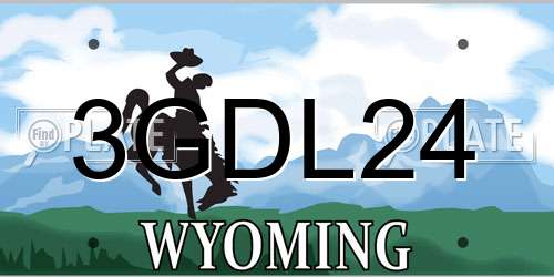 3GDL24 Wyoming License Plate