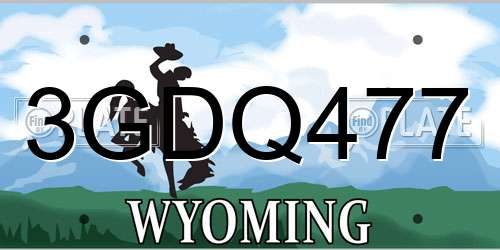 3GDQ477 Wyoming License Plate