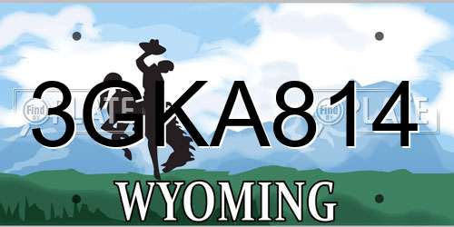 3GKA814 Wyoming License Plate