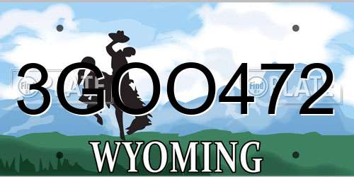 3GOO472 Wyoming License Plate