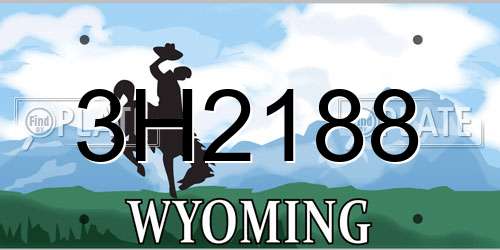 3H2188 Wyoming License Plate