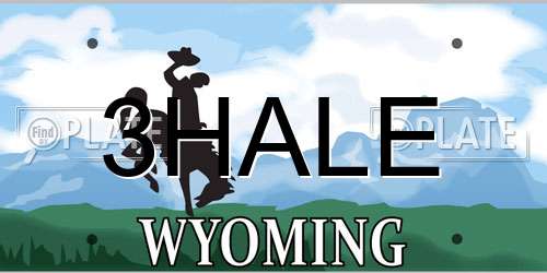 3HALE Wyoming License Plate