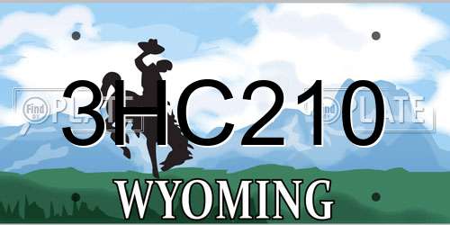 3HC210 Wyoming License Plate