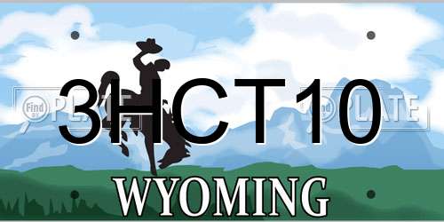 3HCT10 Wyoming License Plate