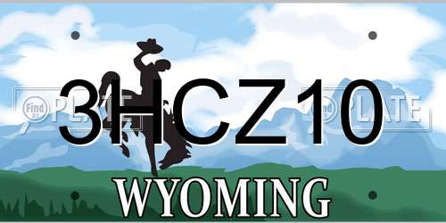 3HCZ10 Wyoming License Plate
