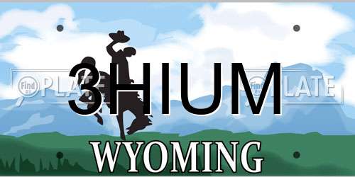 3HIUM Wyoming License Plate