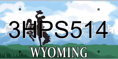 3HPS514 Wyoming License Plate