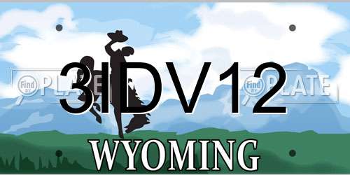 3IDV12 Wyoming License Plate