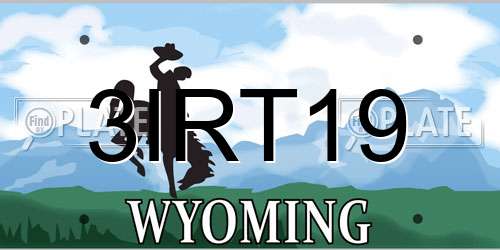 3IRT19 Wyoming License Plate