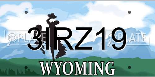 3IRZ19 Wyoming License Plate