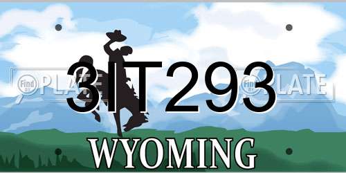 3IT293 Wyoming License Plate