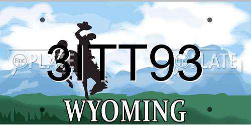 3ITT93 Wyoming License Plate