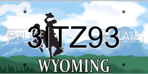 3ITZ93 Wyoming License Plate