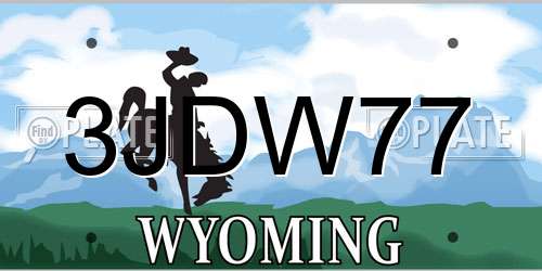 3JDW77 Wyoming License Plate