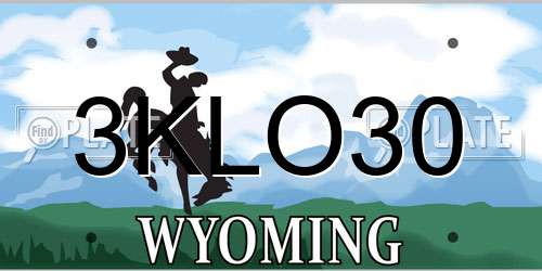 3KLO30 Wyoming License Plate