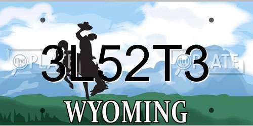 3L52T3 Wyoming License Plate