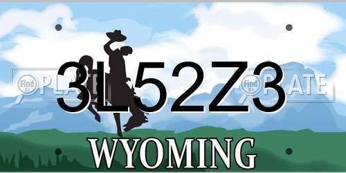 3L52Z3 Wyoming License Plate