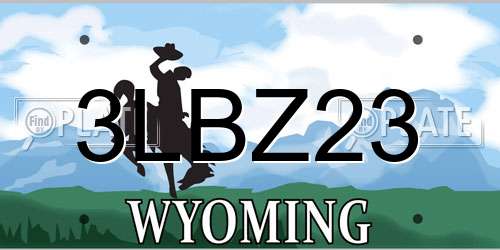 3LBZ23 Wyoming License Plate
