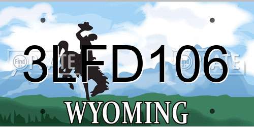 3LFD106 Wyoming License Plate